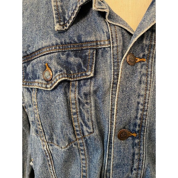 GRAND FUNK RAILROAD Denim Jacket Mens XXL Upcycled Patchwork Rock Tour Patriotic - Picture 6 of 9